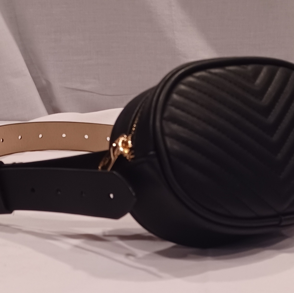 Pre-owned Steve Madden Black Bag Belt Womens Fanny Pack